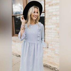 ROOLEE MOM On Cloud 9 Striped Ruffle Dress